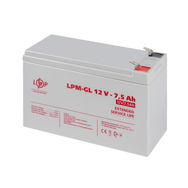Купить Аккумулятор гелевый LPM-GL 12V - 7.5 Ah