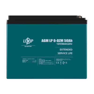 Купити Тяговий свинцево-кислотний AGM акумулятор LP 6-DZM-50 Ah