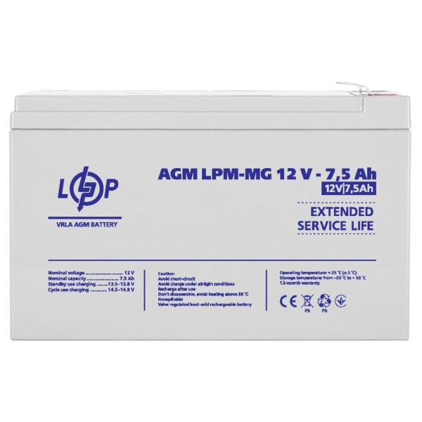 Купити Акумулятор мультигелевий LPM-MG 12V - 7.5 Ah