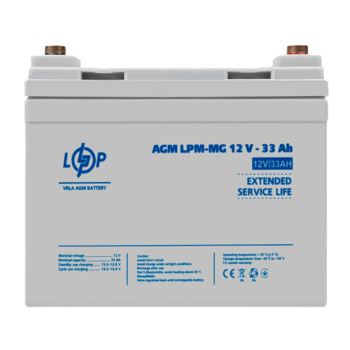 Купити Акумулятор мультигелевий LPM-MG 12V - 33 Ah + праворуч