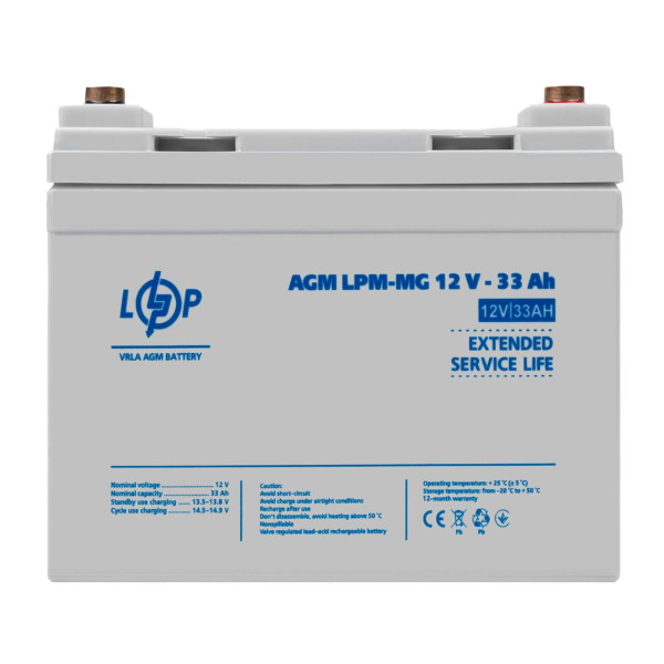 Купить Аккумулятор мультигелевый LPM-MG 12V - 33 Ah + справа