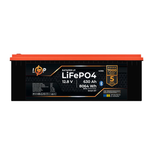 Купити Акумулятор LP LiFePO4 12,8V - 630 Ah (8064Wh) (BMS 300A/150А) пластик Smart BT
