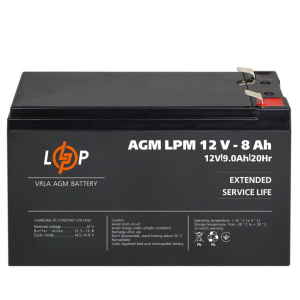 Купити Акумулятор AGM LPM 12V - 8 Ah