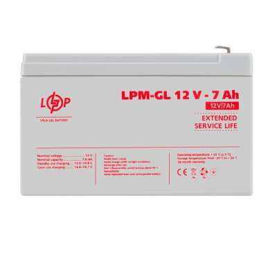 Купити Акумулятор гелевий LPM-GL 12V - 7 Ah