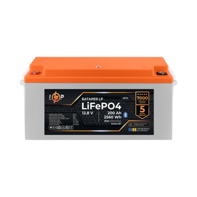 Купить Аккумулятор LP LiFePO4 12,8V - 200 Ah (2560Wh) (BMS 200A/100А) пластик Smart BT