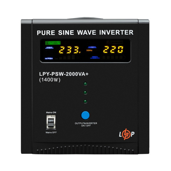 Купити ДБЖ LogicPower LPY-PSW-2000VA+ (1400Вт) 10A/20A з правильною синусоїдою 24V