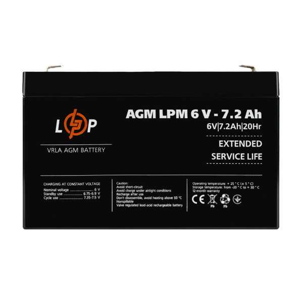 Купить Аккумулятор AGM LPM 6V - 7.2 Ah
