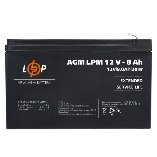 Купити Акумулятор AGM LPM 12V - 8 Ah