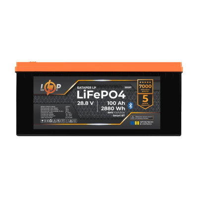 Купить Аккумулятор LP LiFePO4 28,8V (9S) - 100 Ah (2880Wh) (BMS 100A/50А) пластик Smart BT