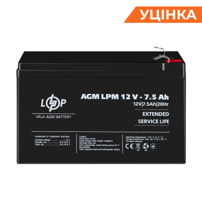 Купить (3864) Аккумулятор AGM LPM 12V - 7,5 Ah 09/2023