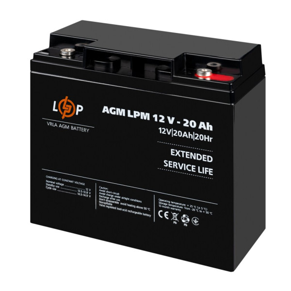 Купити Акумулятор AGM LPM 12V-20 Ah під болт М5
