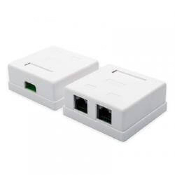 Купити Розетка UTP 8P8C RJ45 2 порти , накладна, біла