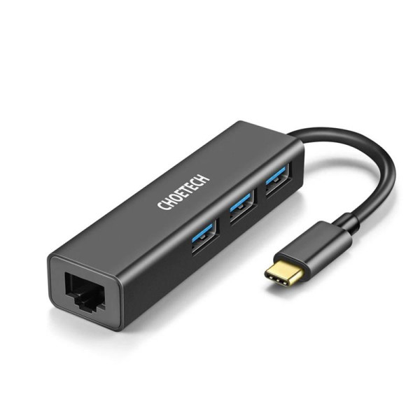 Купити Мережевий адаптер Choetech HUB-U02 4-In-1 USB-C to RJ45