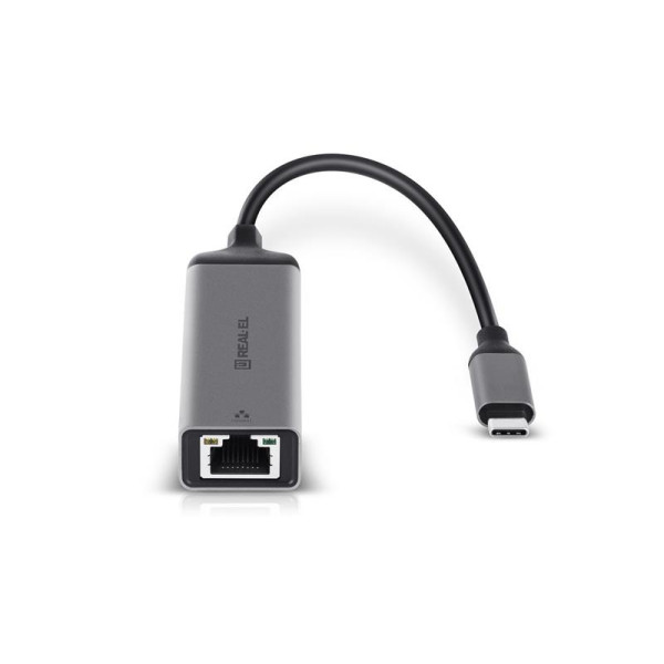 Купити Мережевий адаптер REAL-EL CE-150 USB Type-C - RJ45 (M/F), 0.1 м, Black (EL123110004)