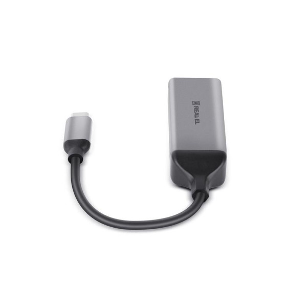 Купити Мережевий адаптер REAL-EL CE-150 USB Type-C - RJ45 (M/F), 0.1 м, Black (EL123110004)