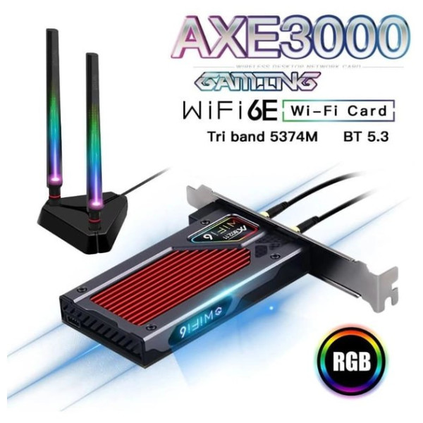 Купити Бездротовий адаптер Fenvi FV-AXE3000RGB Gaming (Intel AX210)