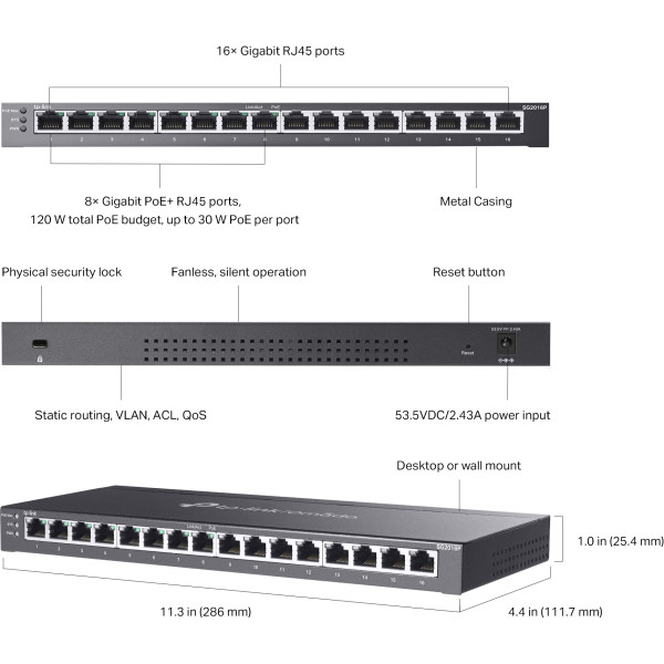 Купить Комутатор TP-Link TL-SG2016P