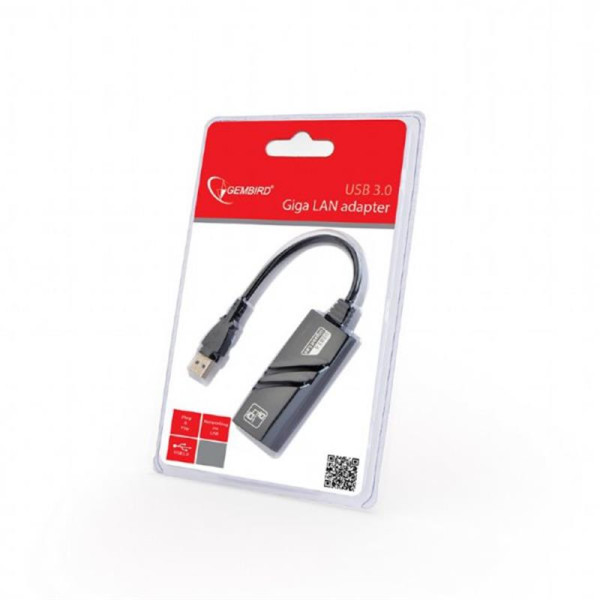 Купити Мережевий адаптер Gembird (NIC-U3-02) USB - Gigabit Ethernet, чорний