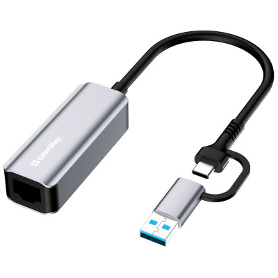 Купить Мережевий адаптер ColorWay USB-A/USB-С 3.0 - RJ45 (CW-AD-CRG)