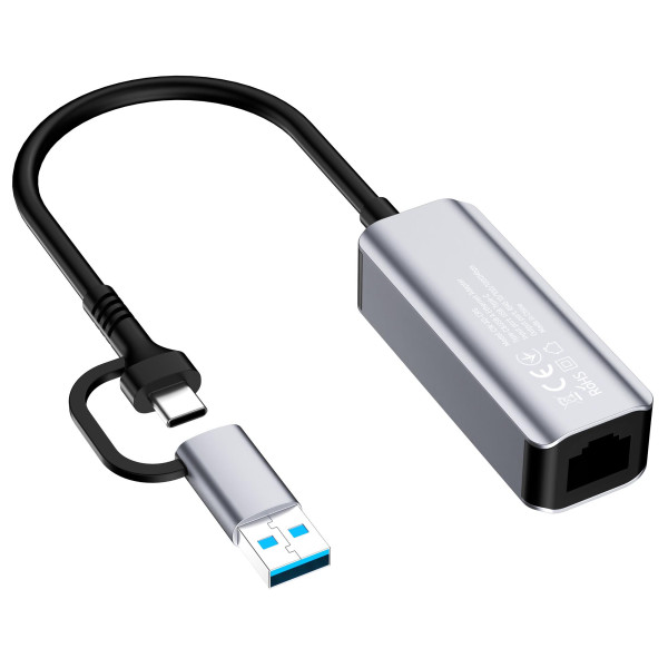 Купить Мережевий адаптер ColorWay USB-A/USB-С 3.0 - RJ45 (CW-AD-CRG)