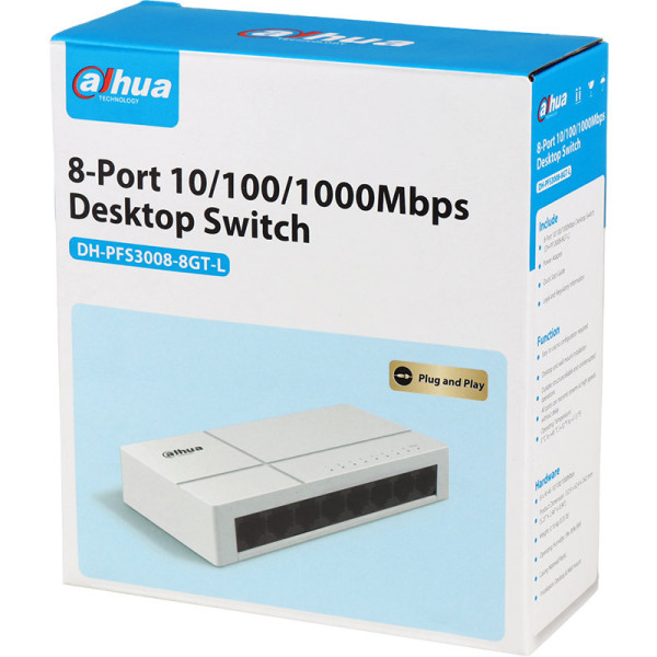 Купити Комутатор Dahua DH-PFS3008-8GT-L