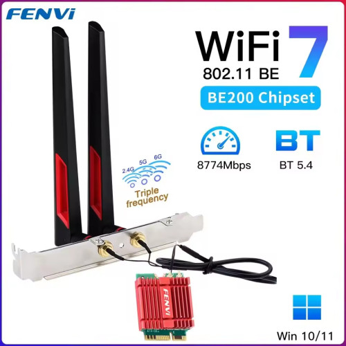 Купить Бездротовий адаптер Fenvi FV-BE200NG Wi-Fi 7, Bluetooth 5.4 Adapter, Tri-band 2.4G/5G/6GHz