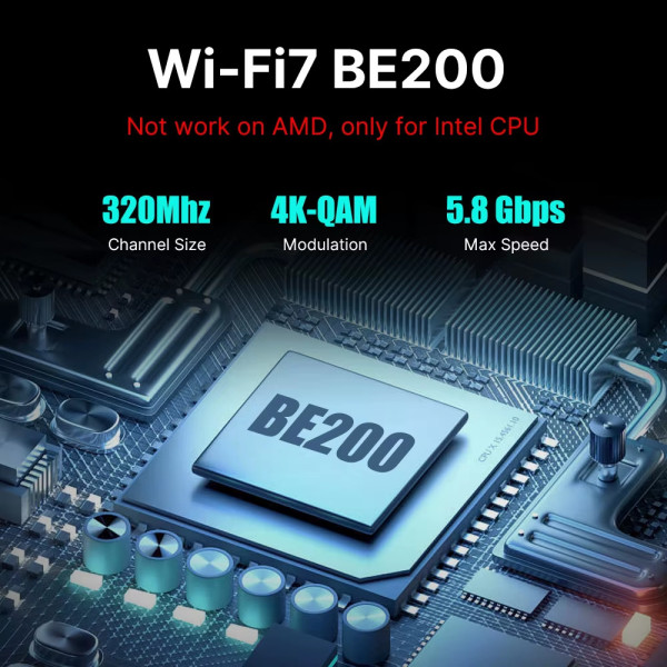 Купити Бездротовий адаптер Fenvi FV-BE8800RGB Wi-Fi 7, Bluetooth 5.4 Gaming Tri Band 2.4G/5G/6GHz