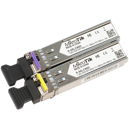Купить Модуль SFP MikroTik S-4554LC80D пара (1.25G Single Mode, LC, до 80км)