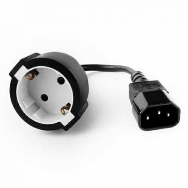 Купить Адаптер питания Cablexpert PC-SFC14M-01, C14 / Schuko, 15 см, с заземлением, 3*0,75 мм