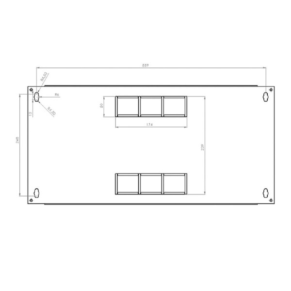 Купить Телекоммуникационный настенный шкаф CMS 19" 6U, 600x400x373мм (Ш*Г*В), эконом, акриловое стекло, черный