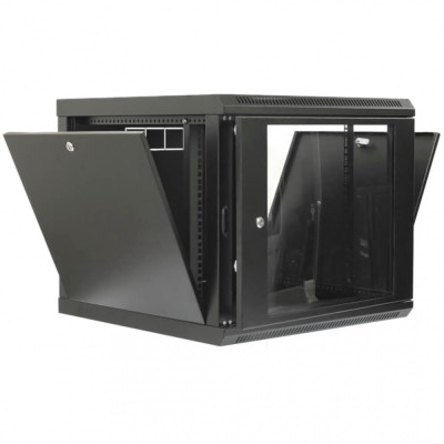 Купить Телекоммуникационный настенный шкаф CMS 19" 9U, 600x500x507мм (Ш*Г*В), эконом, акриловое стекло, черный