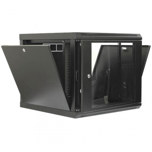 Купить Телекоммуникационный настенный шкаф CMS 19" 9U, 600x500x507мм (Ш*Г*В), эконом, акриловое стекло, черный