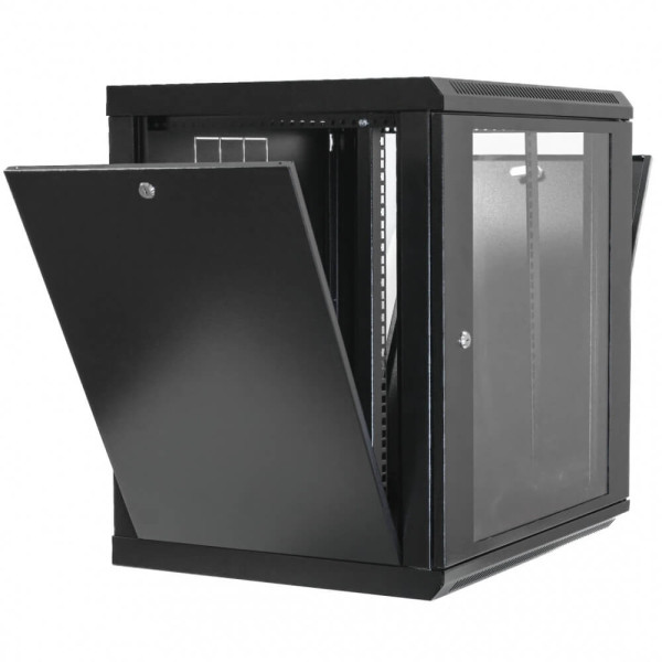 Купить Телекоммуникационный настенный шкаф CMS 19" 15U, 600x500x773мм (Ш*Г*В), эконом, акриловое стекло, черный