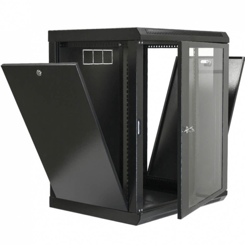 Купить Телекоммуникационный настенный шкаф CMS 19" 18U, 600x600x907мм (Ш*Г*В), эконом, акриловое стекло, черный