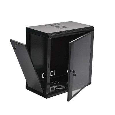 Купить Телекоммуникационный настенный шкаф CMS 19" 12U, 600х350х640 мм (Ш*Г*В), эконом, акриловое стекло, черный