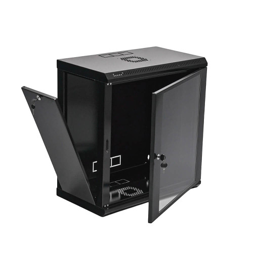 Купить Телекоммуникационный настенный шкаф CMS 19" 12U, 600х350х640 мм (Ш*Г*В), эконом, акриловое стекло, черный