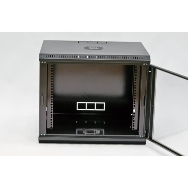 Купить Телекоммуникационный настенный шкаф CMS 19" 12U, 600х350х640 мм (Ш*Г*В), эконом, акриловое стекло, черный