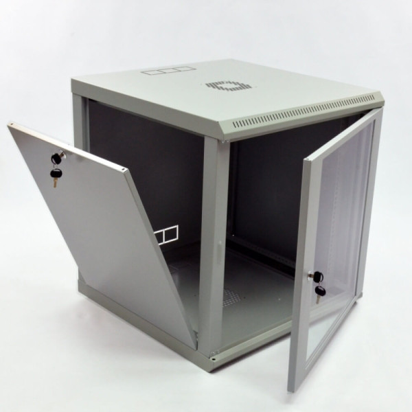 Купить Телекоммуникационный настенный шкаф CMS 19" 12U, 600х600х640 мм (Ш*Г*В), эконом, акриловое стекло, серый