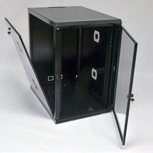 Купить Телекоммуникационный настенный шкаф CMS 19" 18U, 600х800х907мм (Ш*Г*В), акриловое стекло, черный