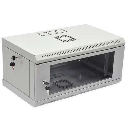 Купить Телекоммуникационный настенный шкаф 19" 4U, 600x400x284мм (Ш*Г*В), эконом, акриловое стекло, серый