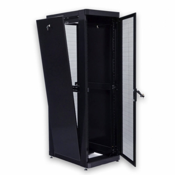 Купить Серверный напольный шкаф 19" 42U, 610х865x2020 мм (Ш*Г*В), черный, перфорированная дверь (66%)