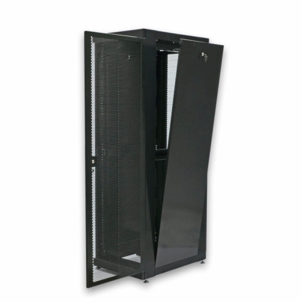 Купить Серверный напольный шкаф 19" 42U, 610х865x2020 мм (Ш*Г*В), черный, перфорированная дверь (66%)