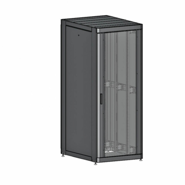 Купить Серверный напольный шкаф 19" 42U, 800х1055x2020 мм (Ш*Г*В), серый, перфорированная дверь (66%)
