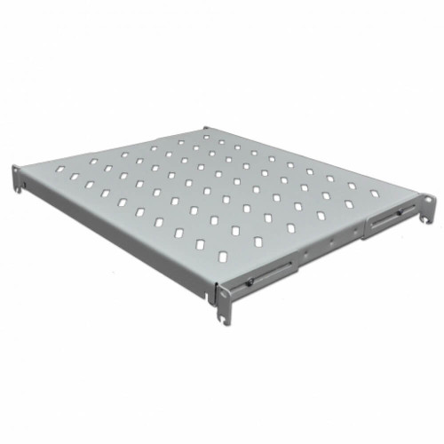 Купить Полка 19" 4 точки крепл. , 400мм глуб. , перфорированная , сталь , 1,5мм , серая