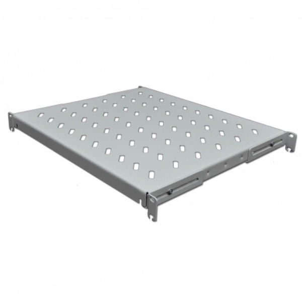 Купити Полка 19" 4 точки кріпл., 400мм глиб., перфорована, сталь, 1,5 мм, сіра
