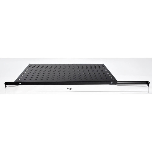 Купити Полиця 19" 4 точки кріпл., 750мм глиб., перфорована,сталь, 2мм, чорна