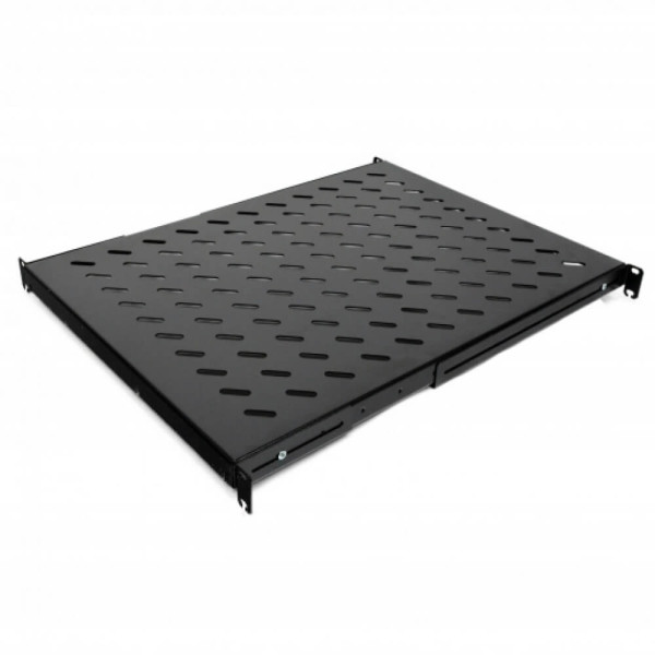 Купити Полка 19 "4 точки кріпл. , 600мм глиб., перфорована , сталь , 2 мм , чорна