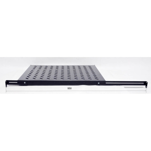 Купити Полка 19 "4 точки кріпл. , 600мм глиб., перфорована , сталь , 2 мм , чорна