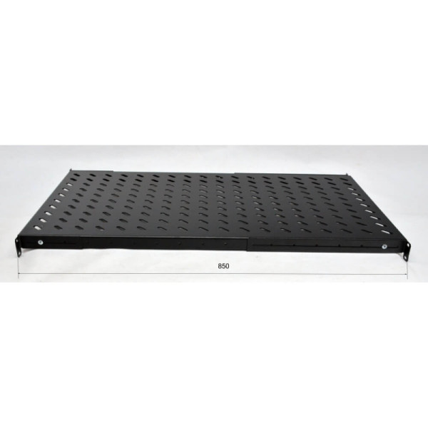 Купити Полка 19 "4 точки кріпл. , 850мм глиб., перфорована , сталь , 2 мм , чорна