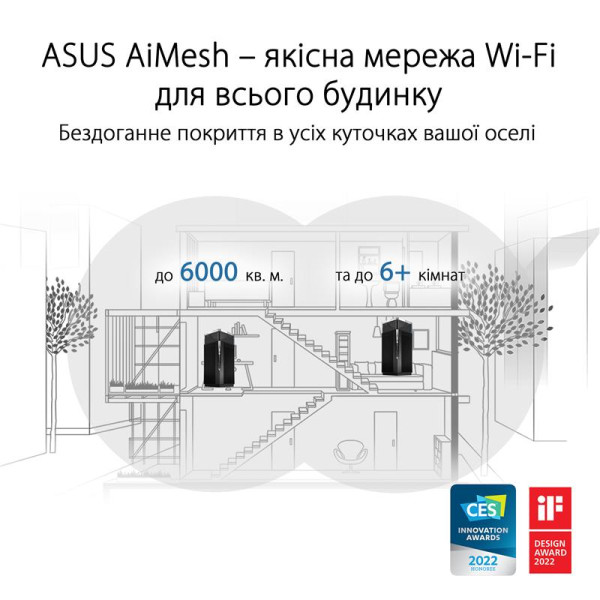 Купить Wi-Fi Mesh-система Asus ZenWiFi Pro ET12 1pk Black (90IG05Z0-MO3A10)